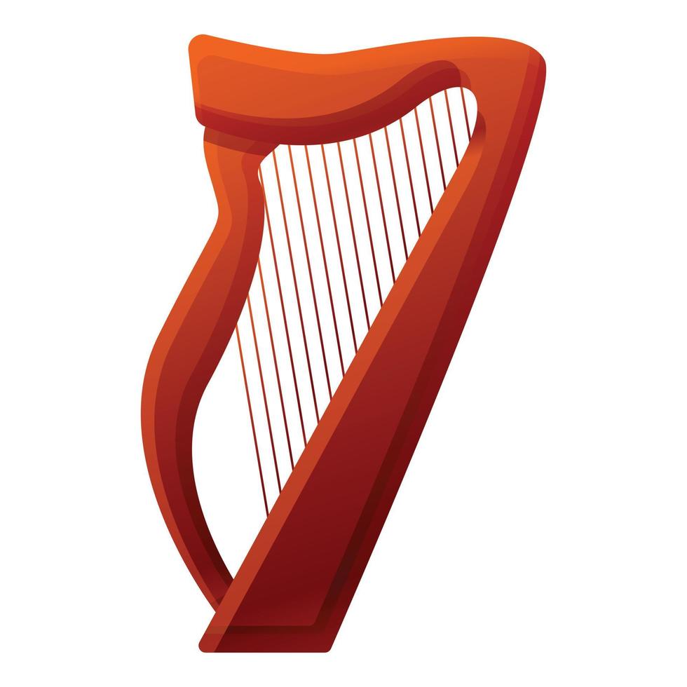 Harfe-Instrument-Symbol, Cartoon-Stil vektor