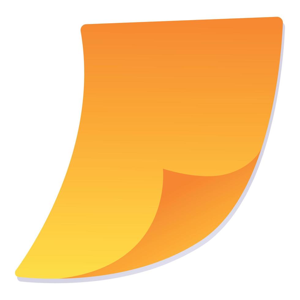 kolla upp lista orange papper ikon, tecknad serie stil vektor