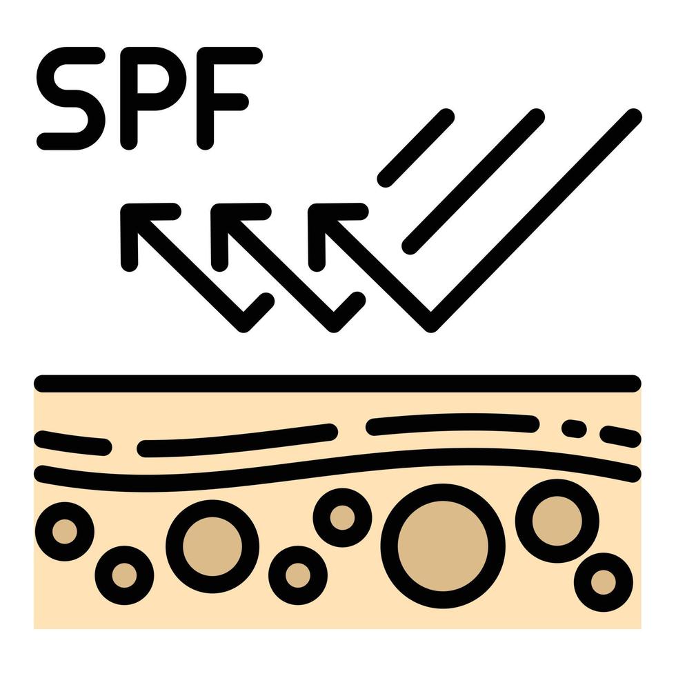 spf-schutzsymbol, umrissstil vektor