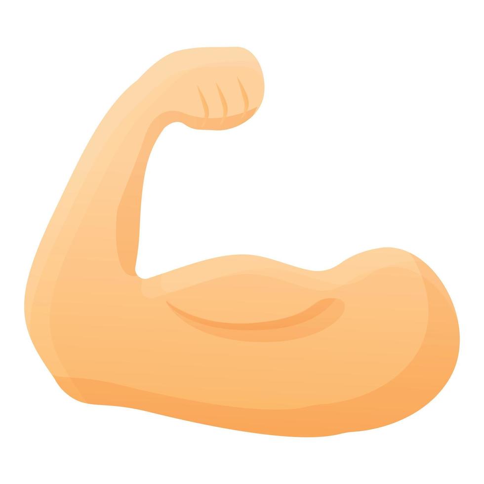 ärm Träning biceps ikon, tecknad serie stil vektor