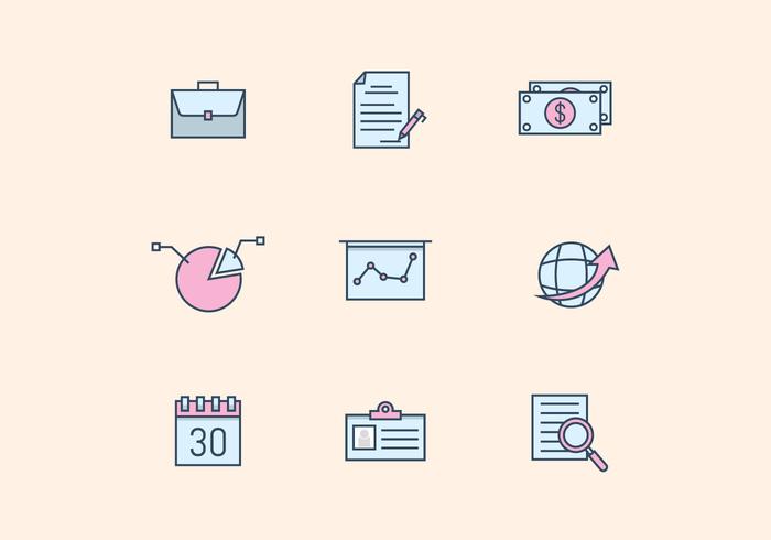 Pastell Business Icons vektor