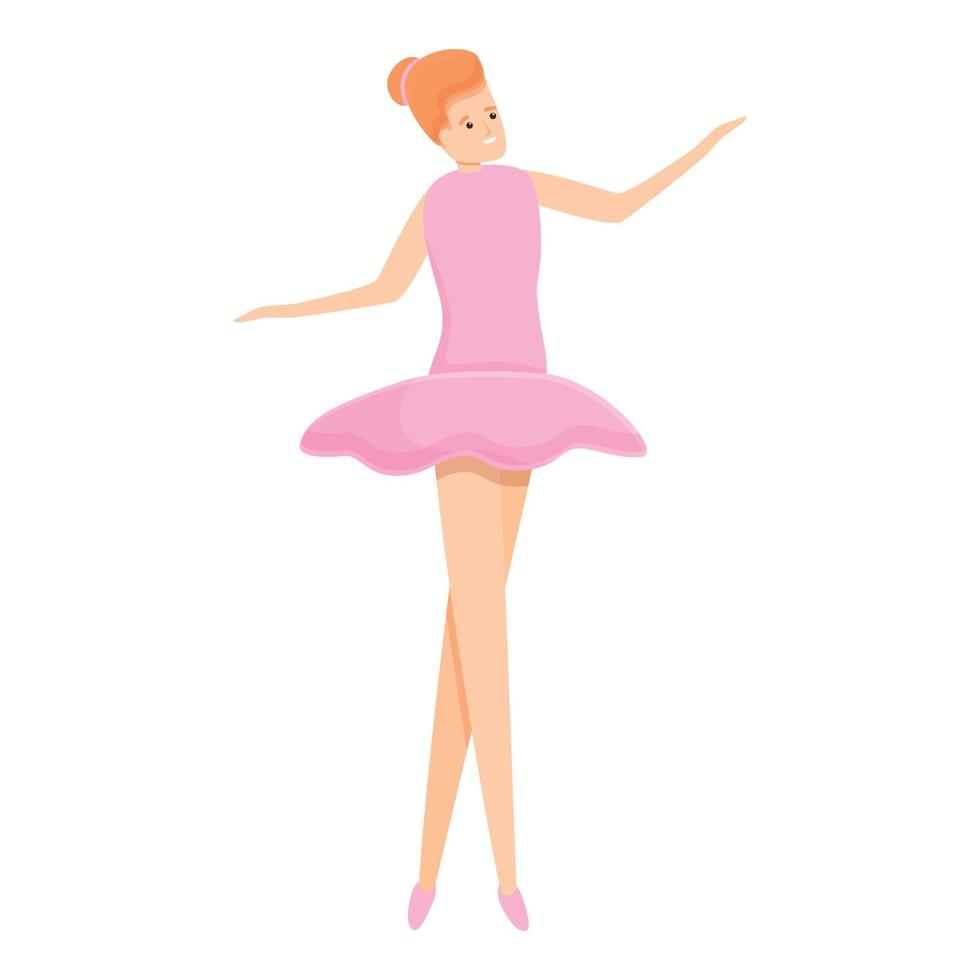 ballerina unge ikon, tecknad serie stil vektor