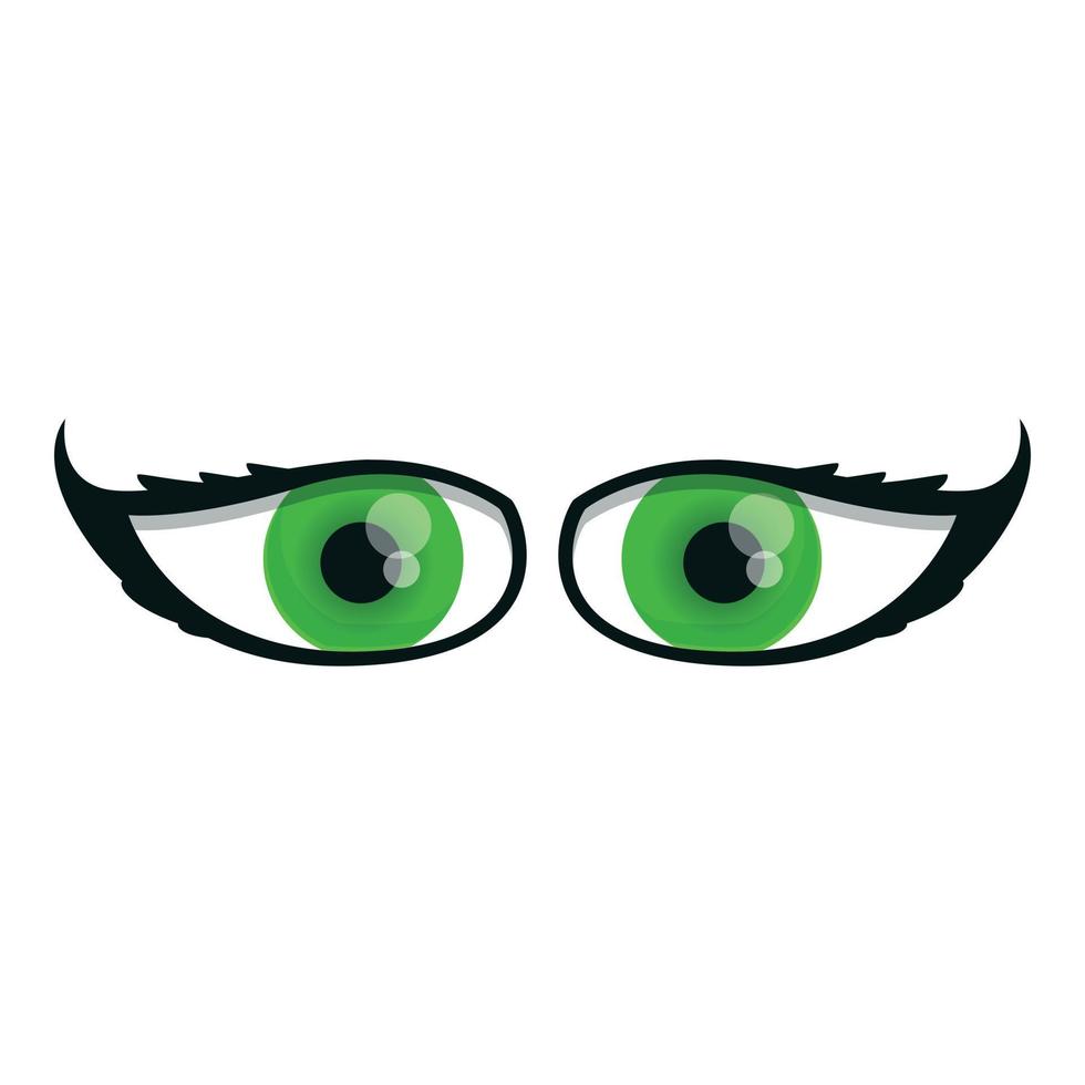 Grüne Augen-Symbol, Cartoon-Stil vektor