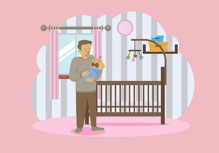 Patient Vater trägt seine Baby-Illustration vektor