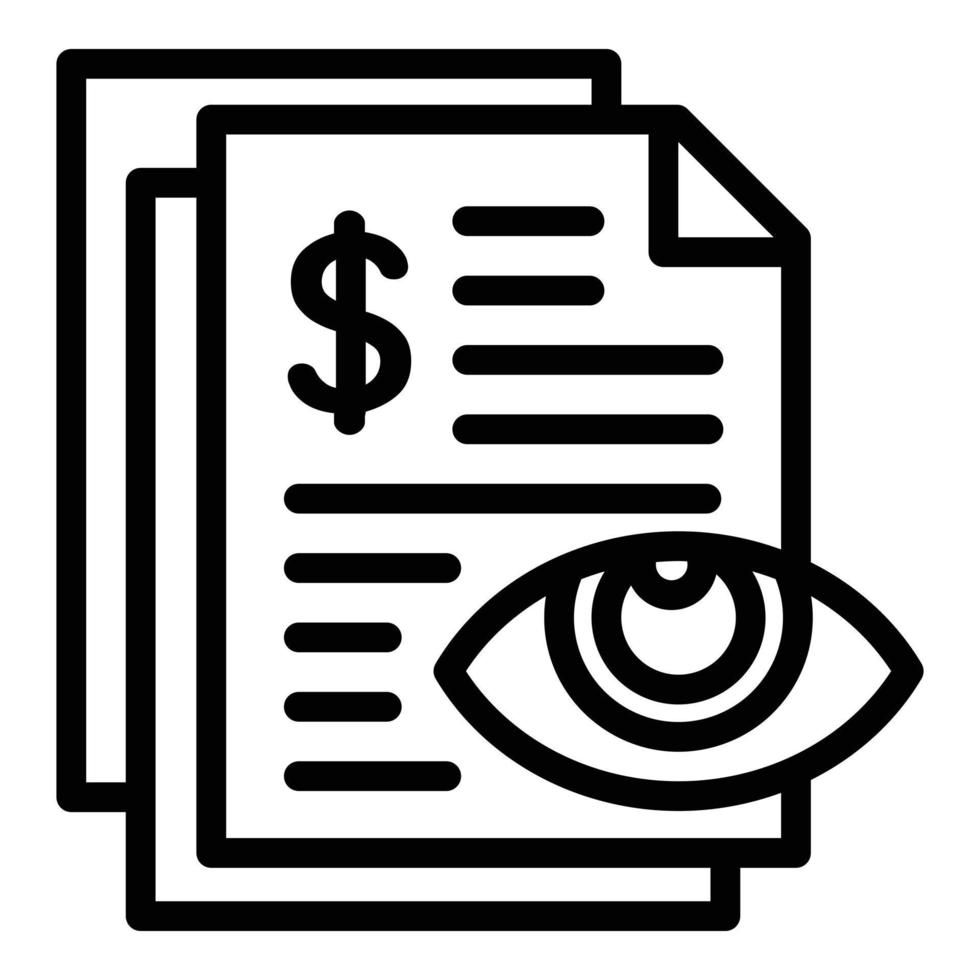 Beräkna pengar papper ikon, översikt stil vektor