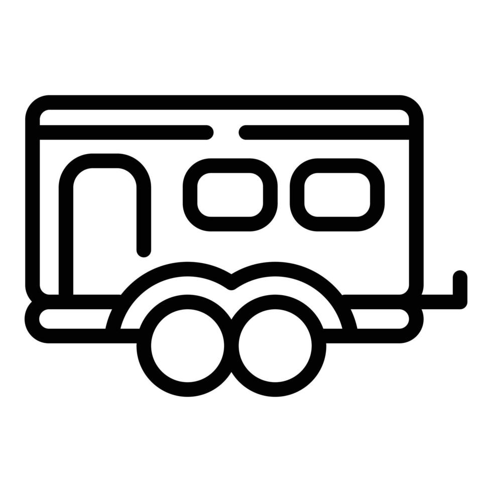 Wohnmobil-Anhänger-Symbol, Umrissstil vektor