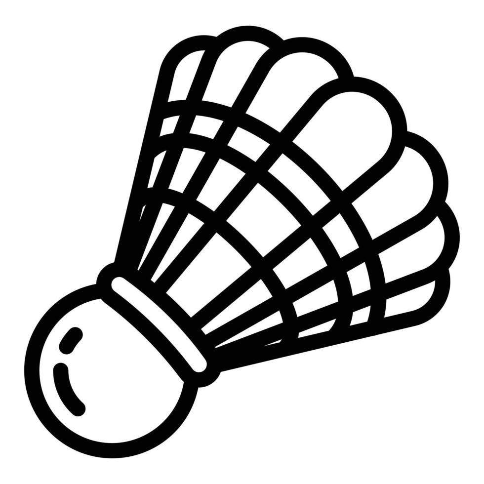 Federball-Symbol für Badminton, Umrissstil vektor