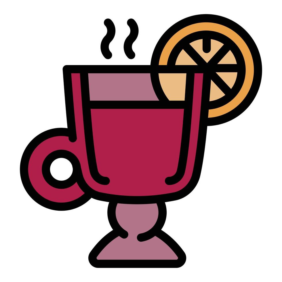 Glühwein-Wintercup-Symbol, Umrissstil vektor