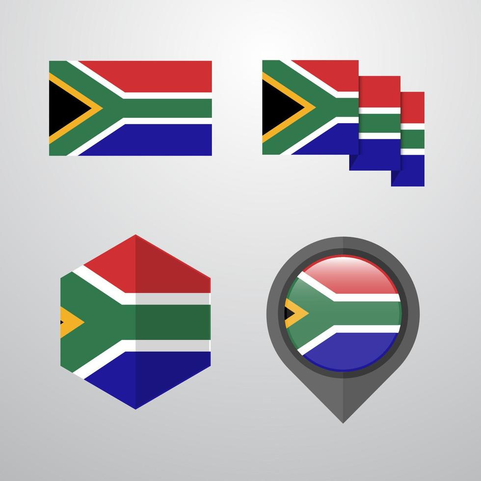 Set-Vektor für das Design der südafrikanischen Flagge vektor