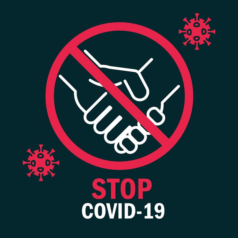 Stop Covid-19 mit Piktogrammzeichen vektor