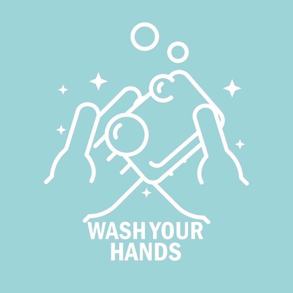 skydda och tvätta händerna piktogram med meddelande vektor