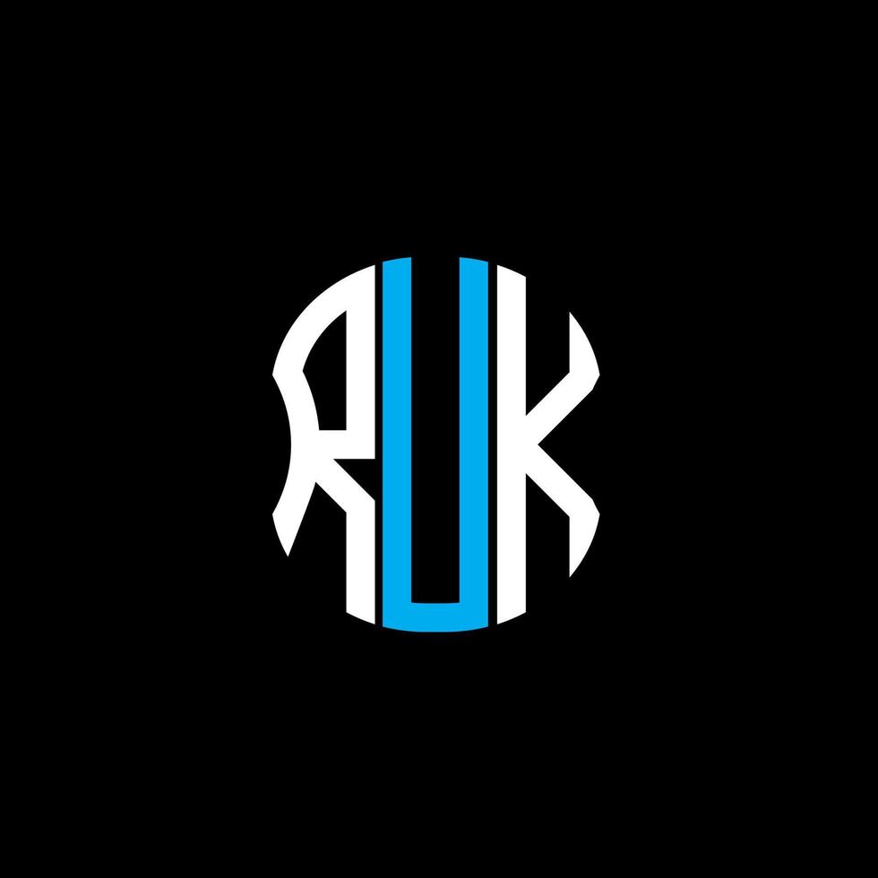 ruk brev logotyp abstrakt kreativ design. ruk unik design vektor