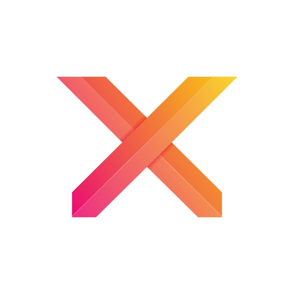 brev x logotyp lutning färgrik stil för företag företag eller personlig branding vektor