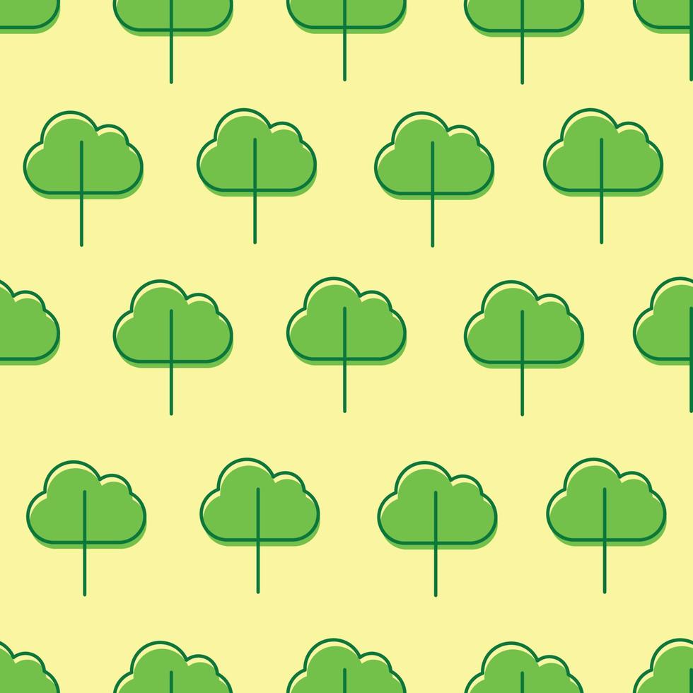 Baumsymbol mit nahtlosem Musterhintergrund des Ökologiekonzepts für Schablone, Plakat vektor