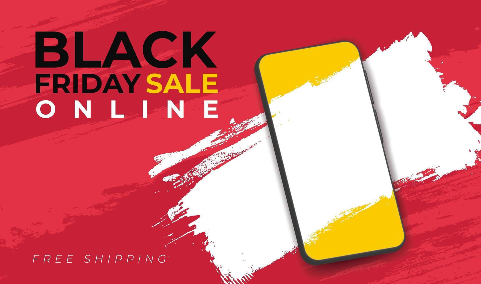banner för svart fredag försäljning med smarthphone vektor