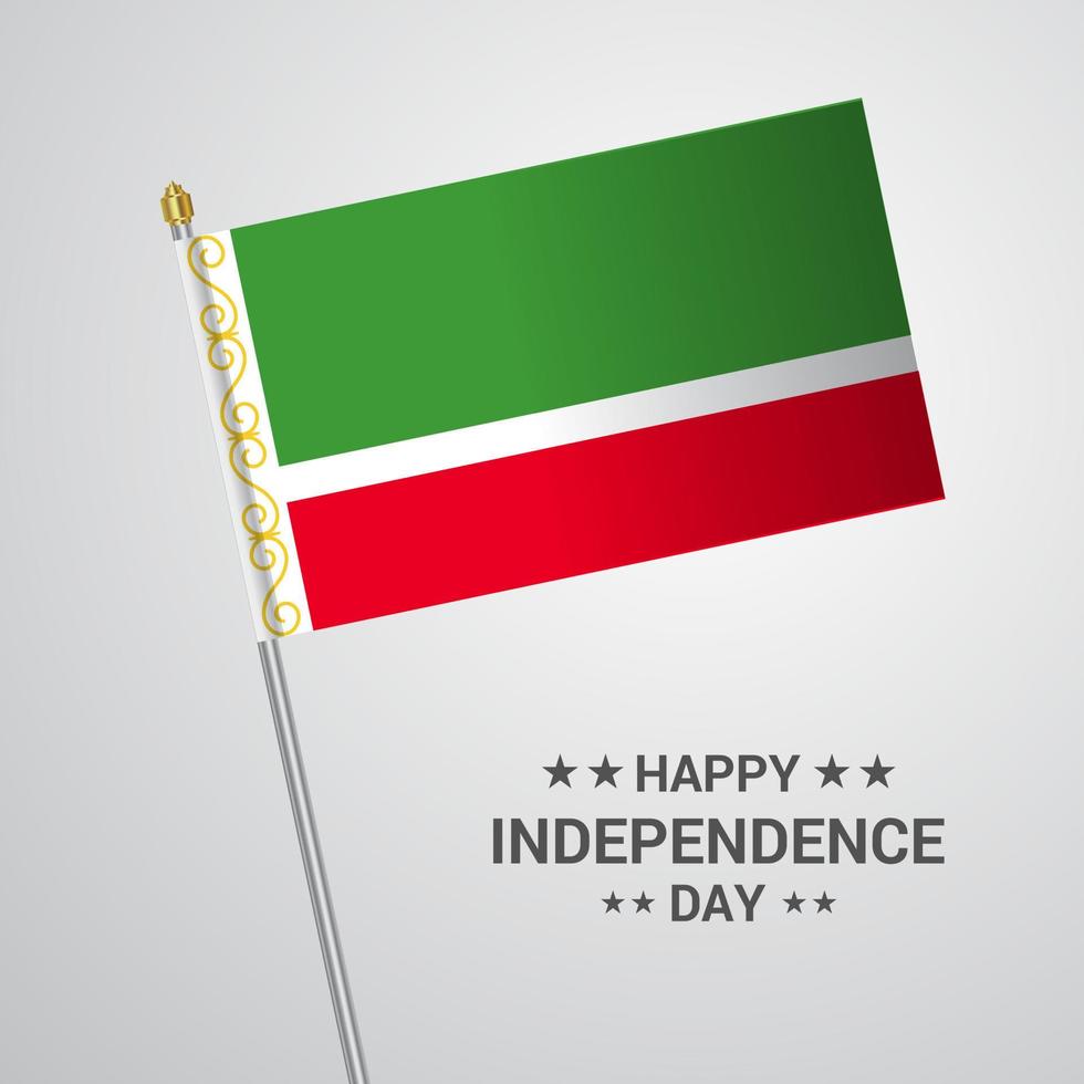 typografisches design des unabhängigkeitstags der tschetschenischen republik mit flaggenvektor vektor