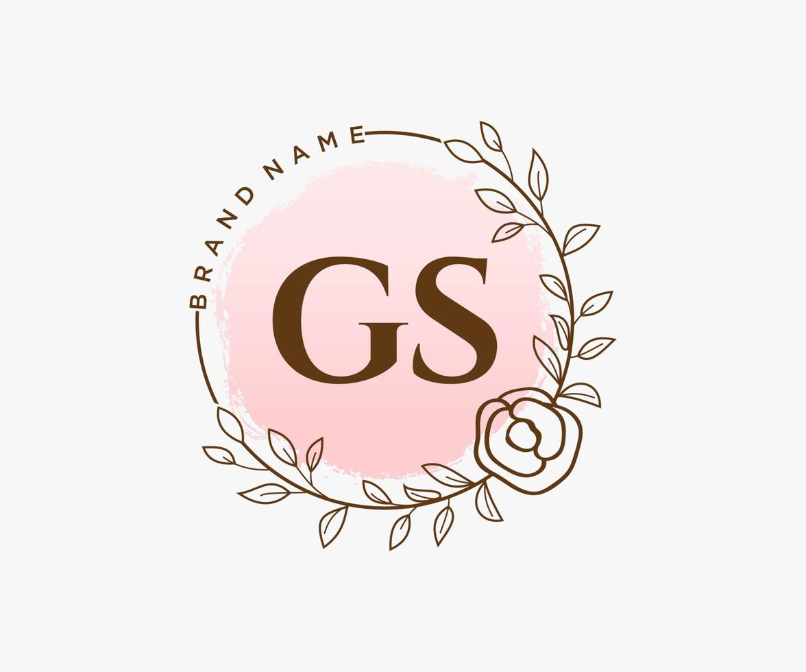 anfängliches gs feminines logo. verwendbar für Natur-, Salon-, Spa-, Kosmetik- und Schönheitslogos. flaches Vektor-Logo-Design-Vorlagenelement. vektor