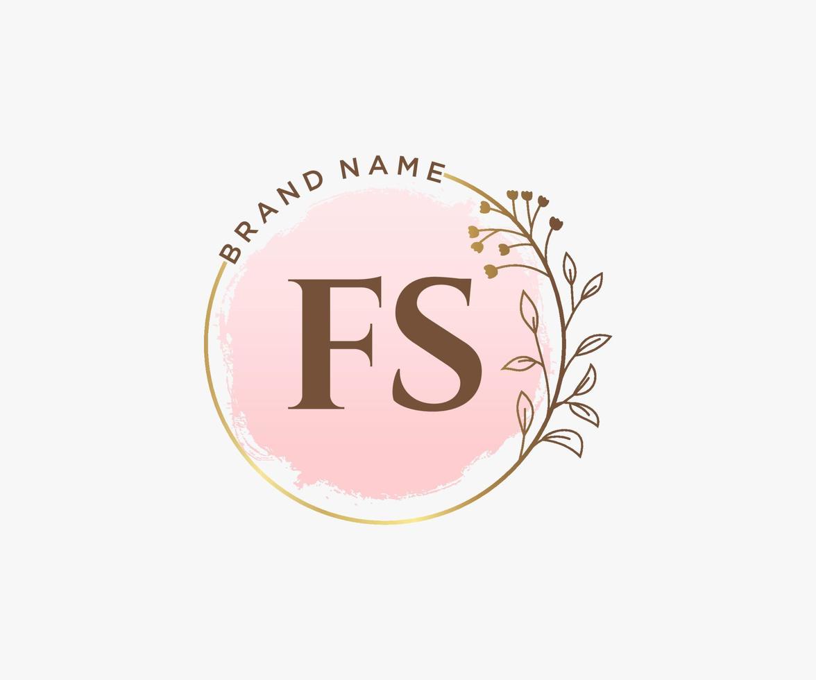 första fs feminin logotyp. användbar för natur, salong, spa, kosmetisk och skönhet logotyper. platt vektor logotyp design mall element.