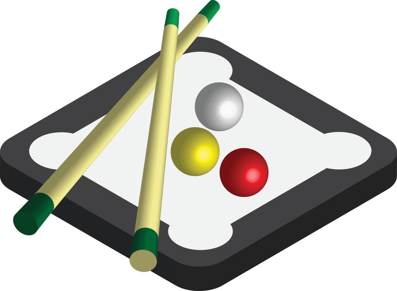 snooker illustration i 3d isometrisk stil vektor