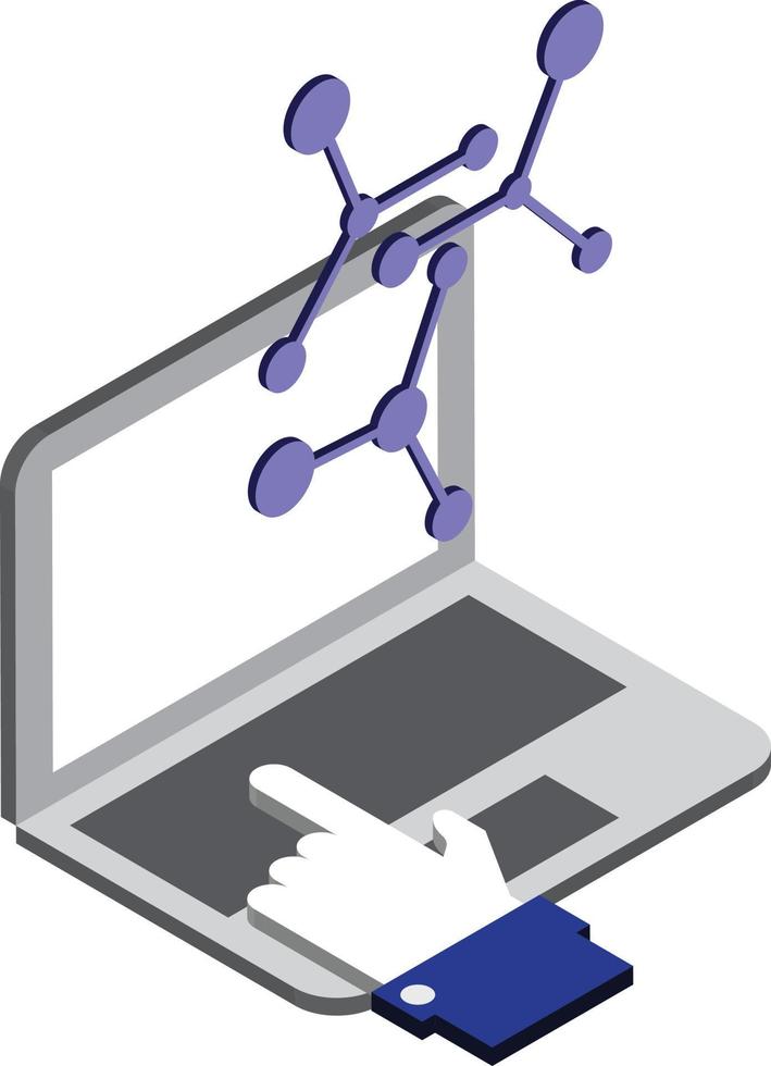 bärbar dator och förbindelse illustration i 3d isometrisk stil vektor