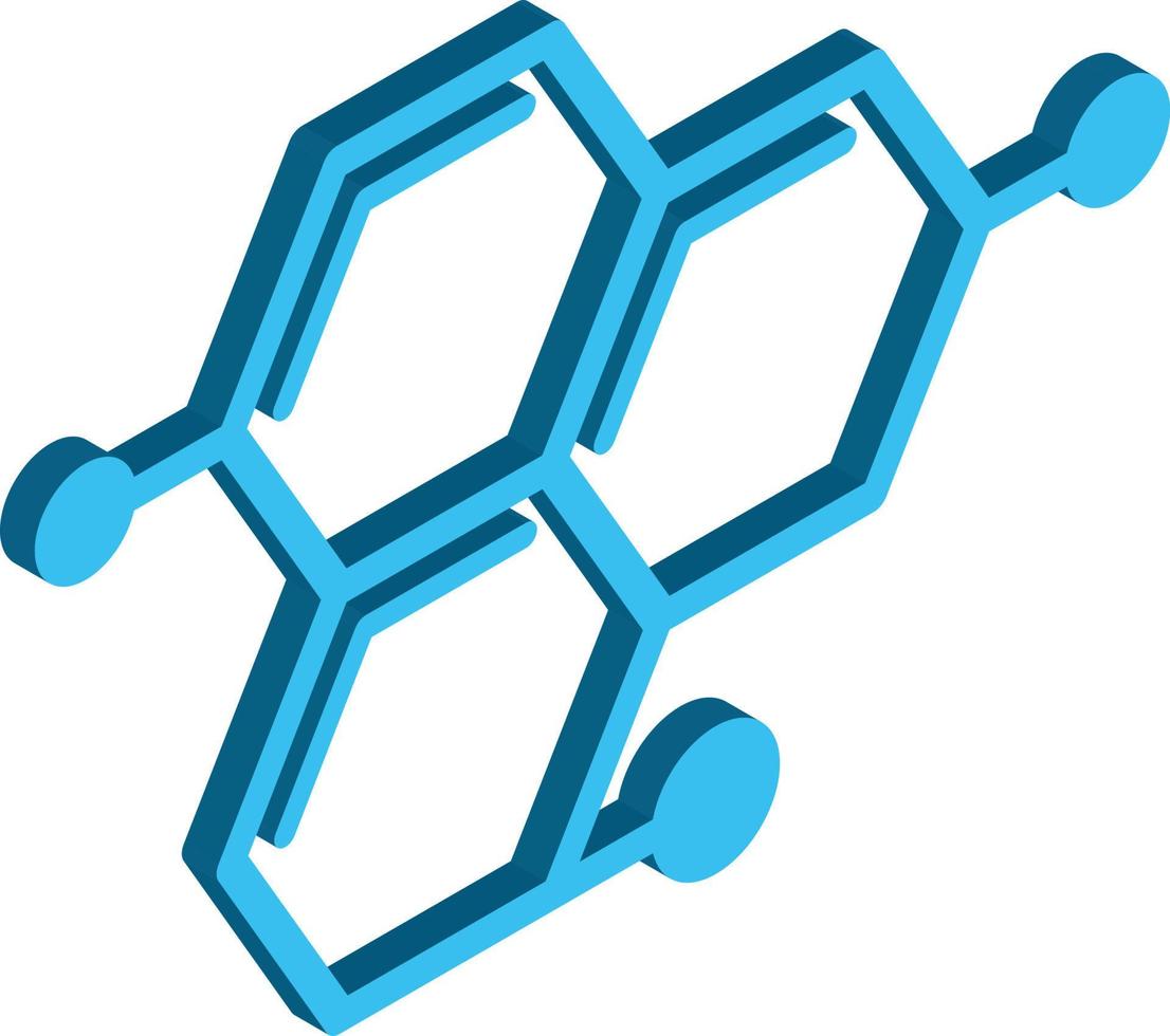 Abbildung von Atomen und Molekülen im isometrischen 3D-Stil vektor