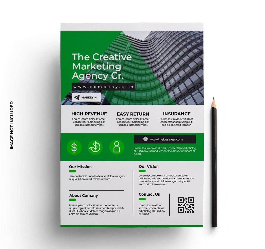 Green Flyer Corporate Design Vorlage in a4 Größe vektor