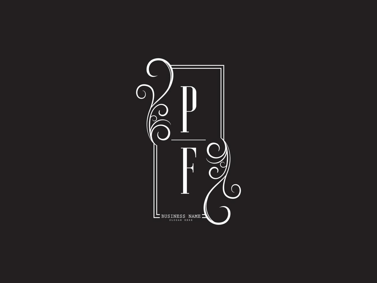 Initialen pf Luxus-Logo-Buchstabenvektor vektor