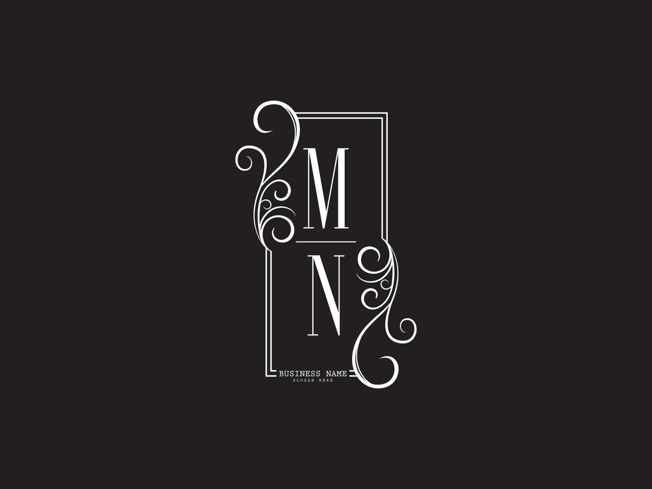 modernes mn-logo-symbol, initialen mn nm luxus-logo-briefdesign vektor