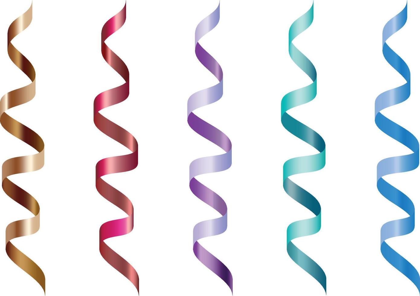 Vektor 3d glänzend realistisch farbigen Serpentin. farbenfrohe Gestaltungselemente. einstellen