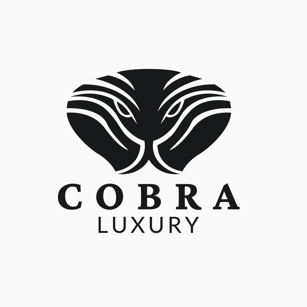 minimalistisk kung kobra orm logotyp mall ikon vektor