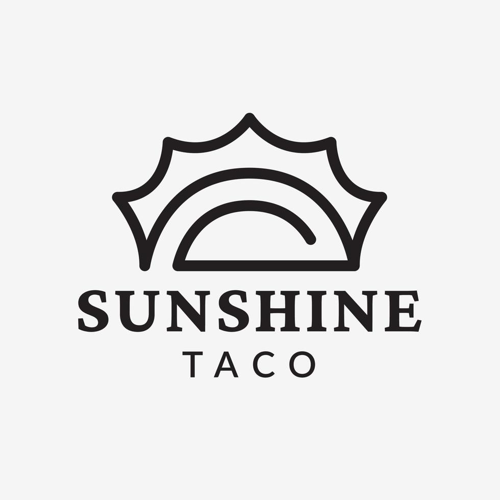 solsken taco mexikansk mat logotyp mall design vektor