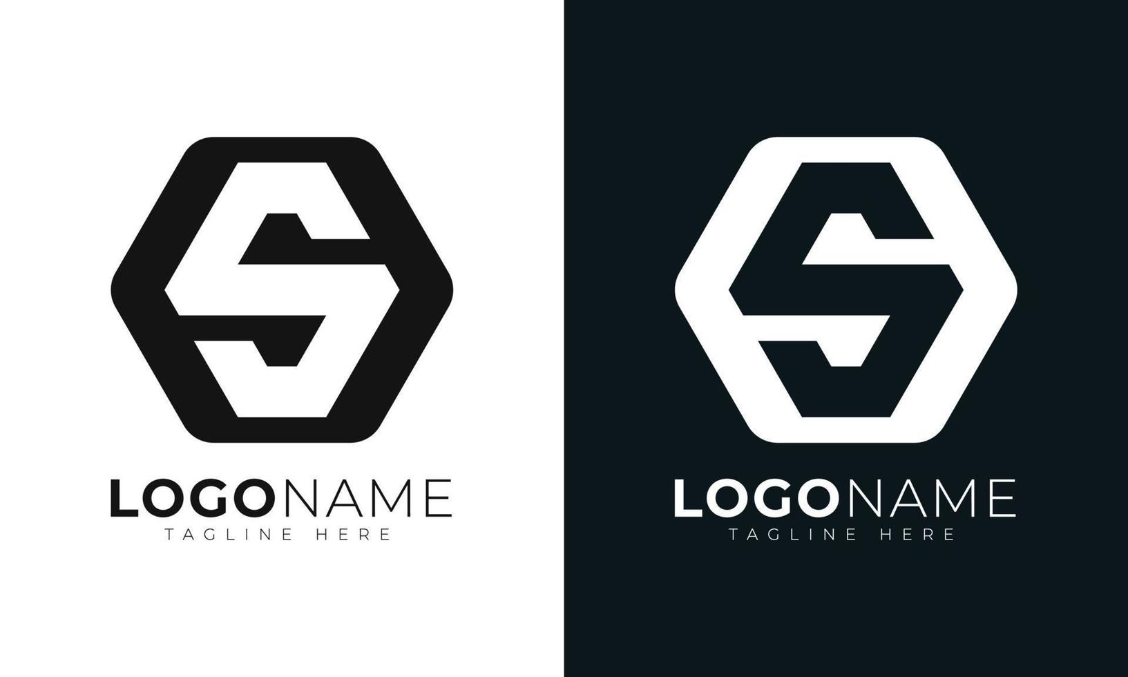 första brev s logotyp vektor design mall. med hexagonal form. polygonal stil.