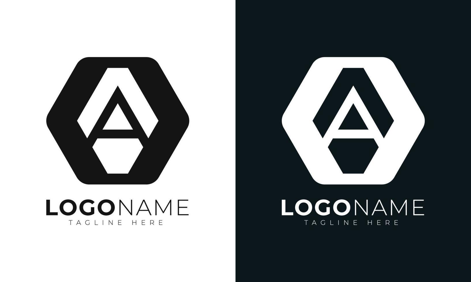 första brev en logotyp vektor design mall. med hexagonal form. polygonal stil