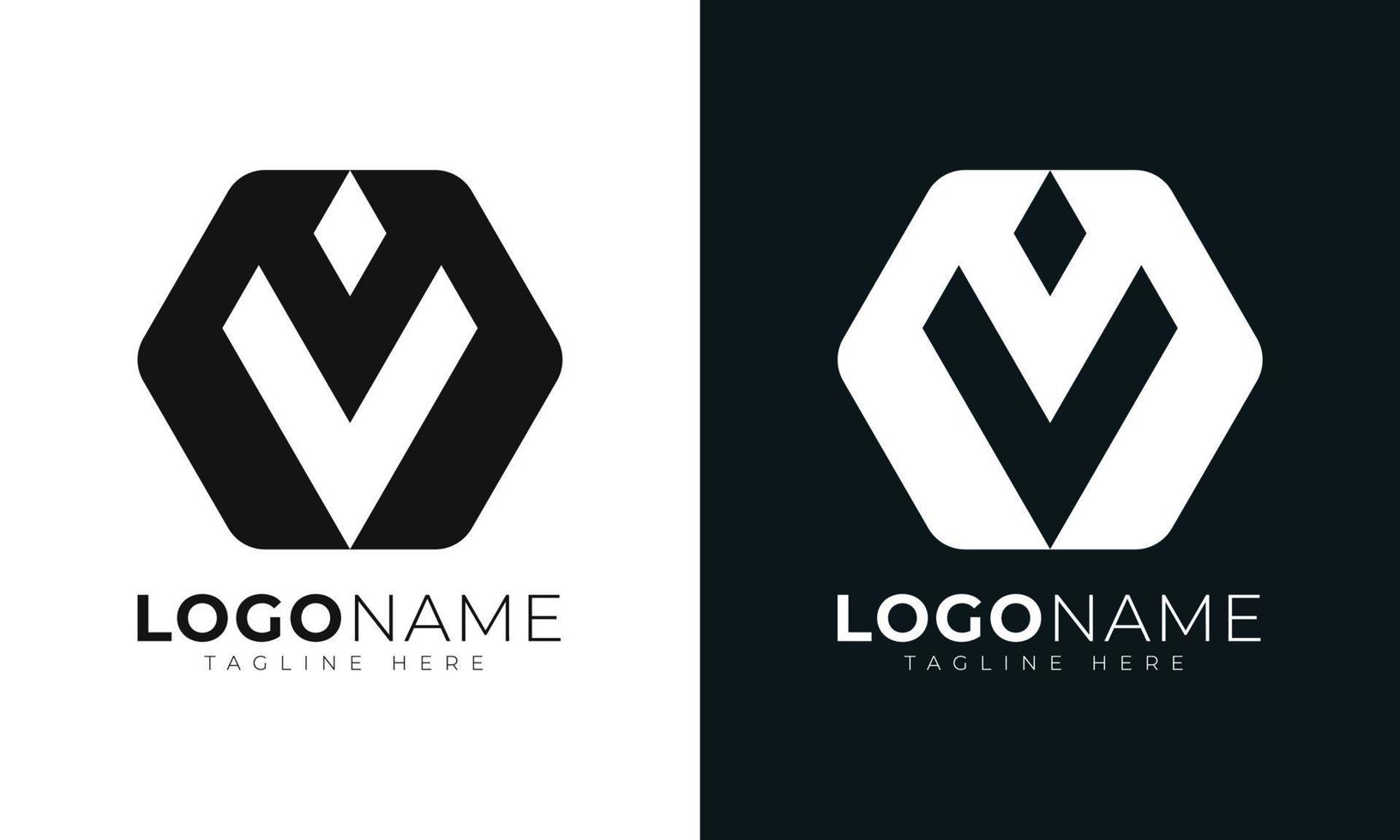 Anfangsbuchstabe v Logo-Vektor-Design-Vorlage. mit sechseckiger Form. polygonaler Stil. vektor