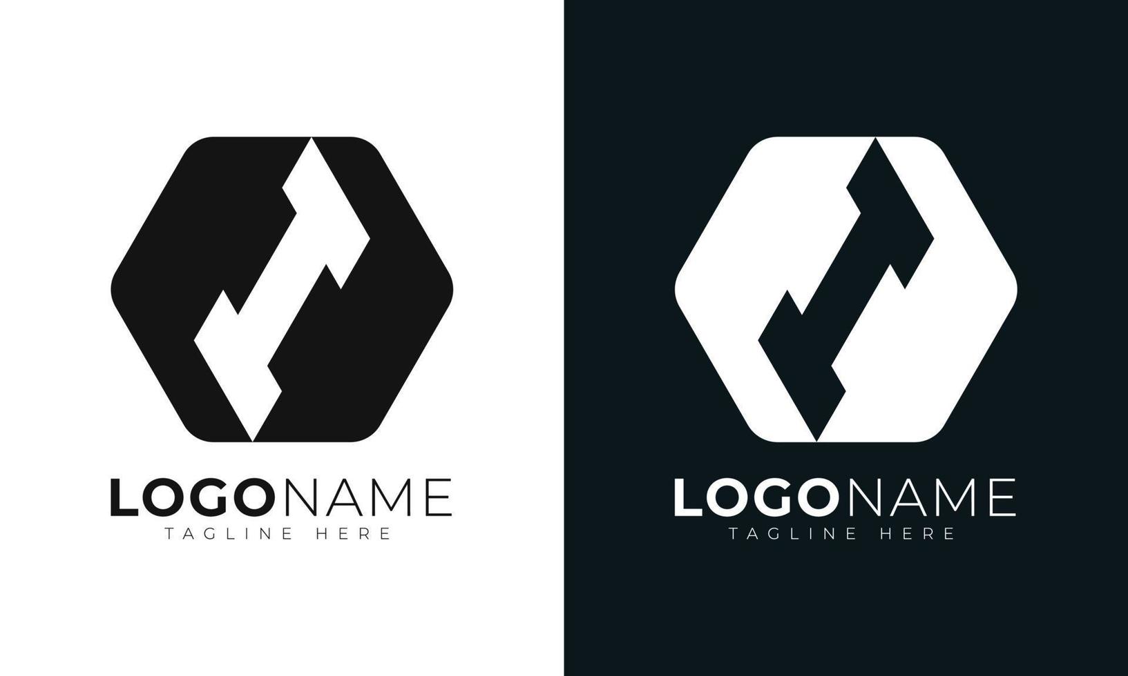 första brev jag logotyp vektor design mall. med hexagonal form. polygonal stil.