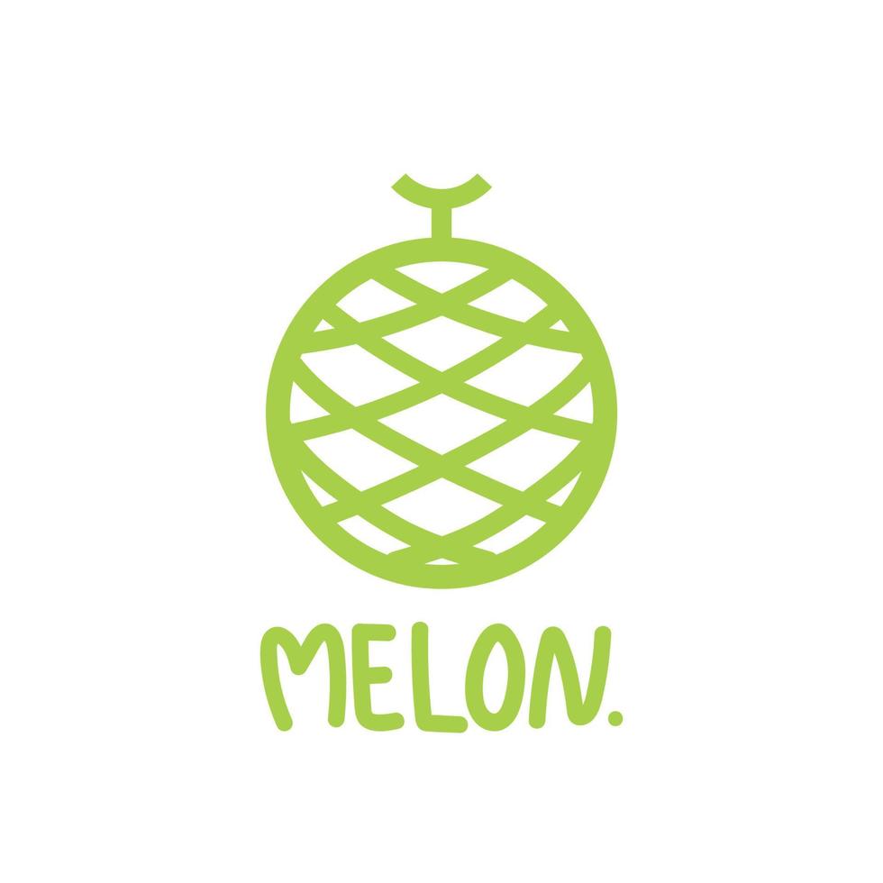 Melone-Vektor. Melone auf weißem Hintergrund. Hintergrund. Logo Design. vektor