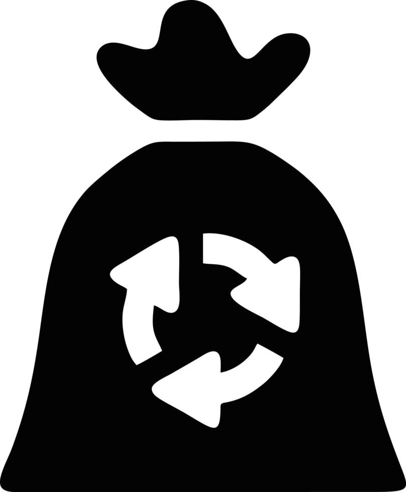 skräp ikon. återvinna ikon svart silhuett. återvinna symbol design på vektor illustration