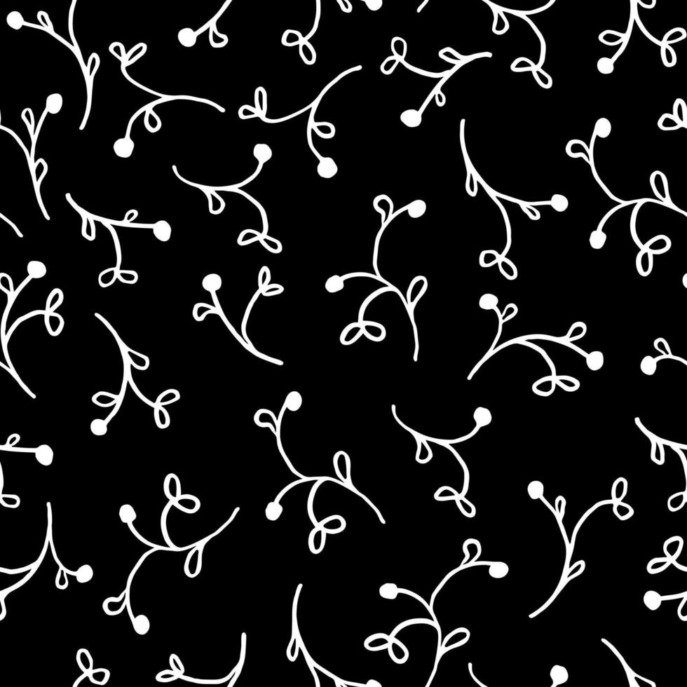 nahtloses Muster mit abstraktem gewelltem Zweig mit Beeren. vektor