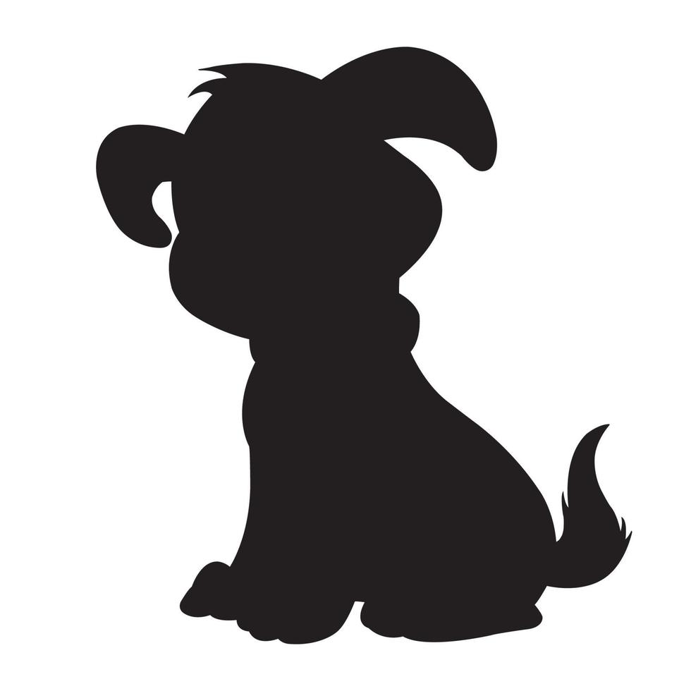 Hund-Silhouette-Vektor isoliert auf weißem Hintergrund Tier-Malbuch für Kinder Cartoon-Vektor-Hund-Illustration vektor