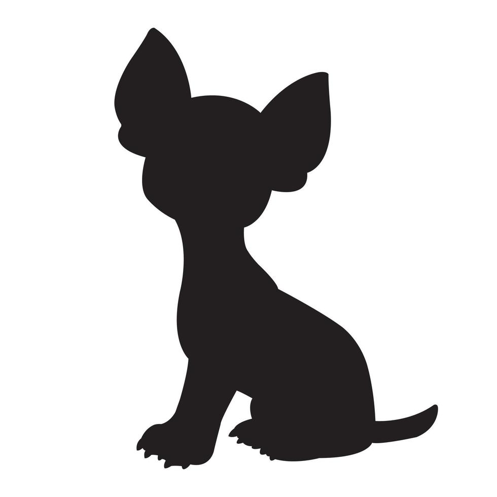 Hund-Silhouette-Vektor isoliert auf weißem Hintergrund Tier-Malbuch für Kinder Cartoon-Vektor-Hund-Illustration vektor