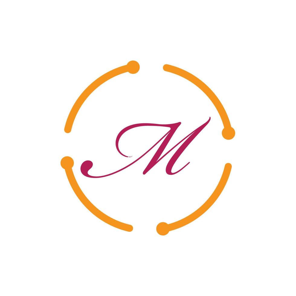 bokstaven m företagets företags abstrakt enhet vektor logotyp formgivningsmall
