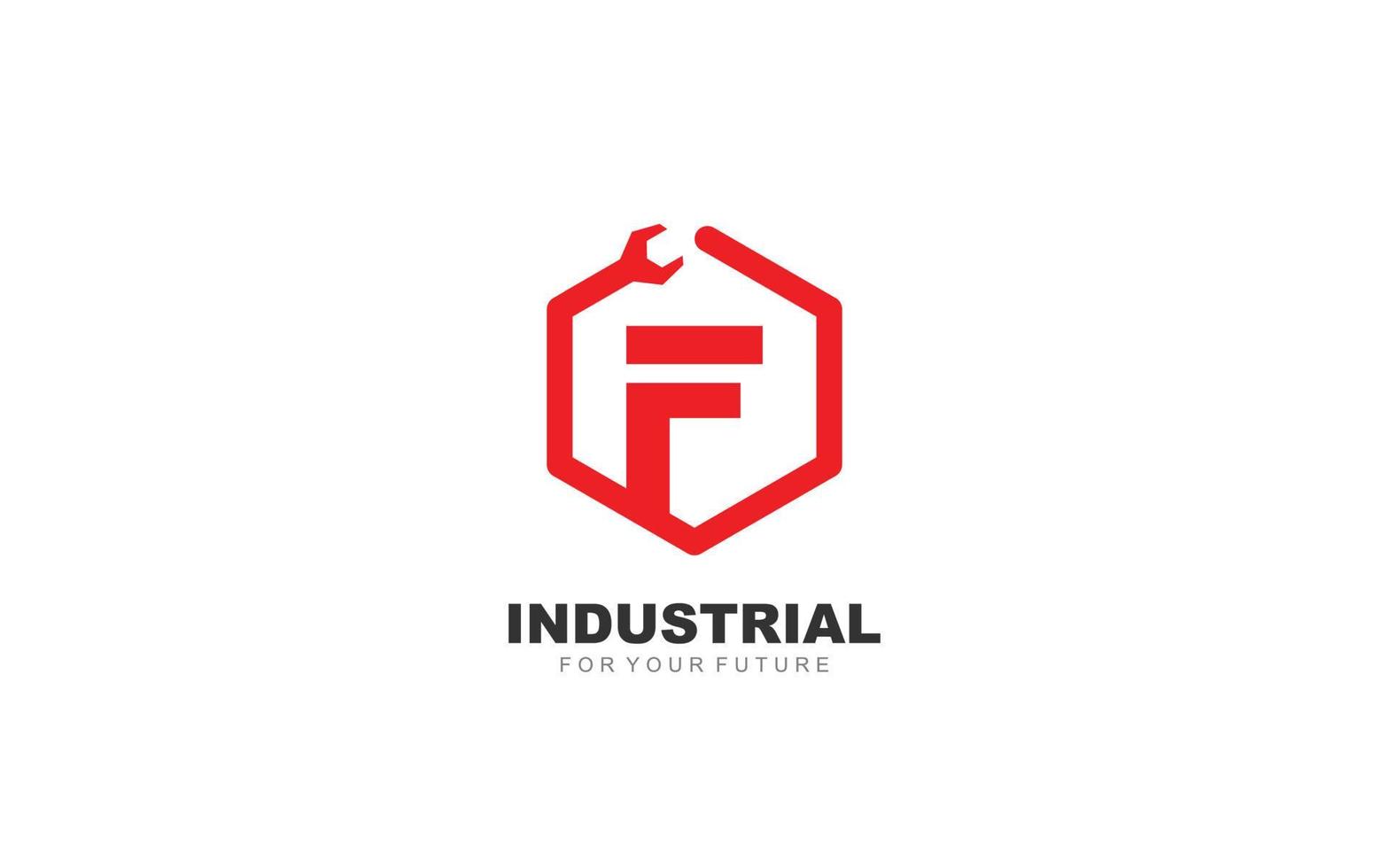 f Logo Klempnerarbeit für Identität. Briefvorlage Vektor-Illustration für Ihre Marke. vektor