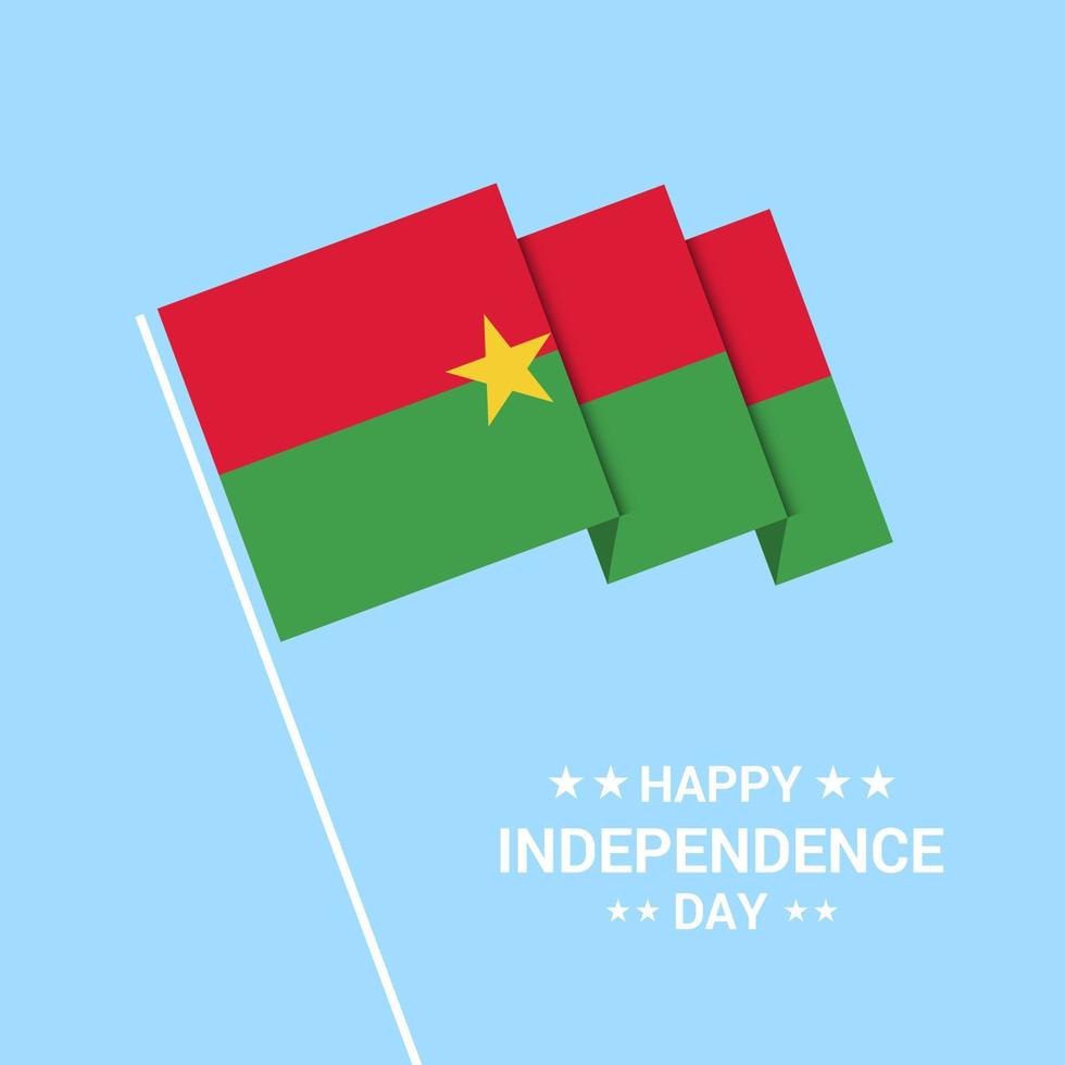 Burkina faso oberoende dag typografisk design med flagga vektor