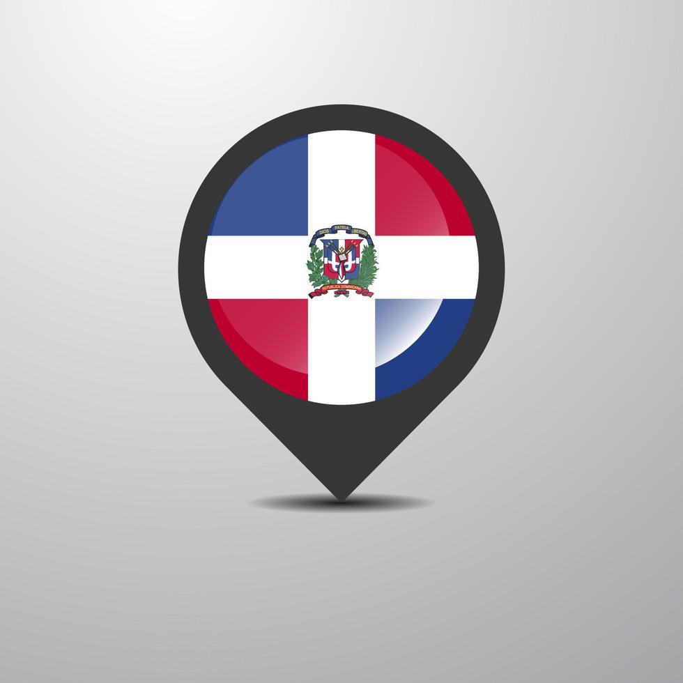 Karte Pin der Dominikanischen Republik vektor