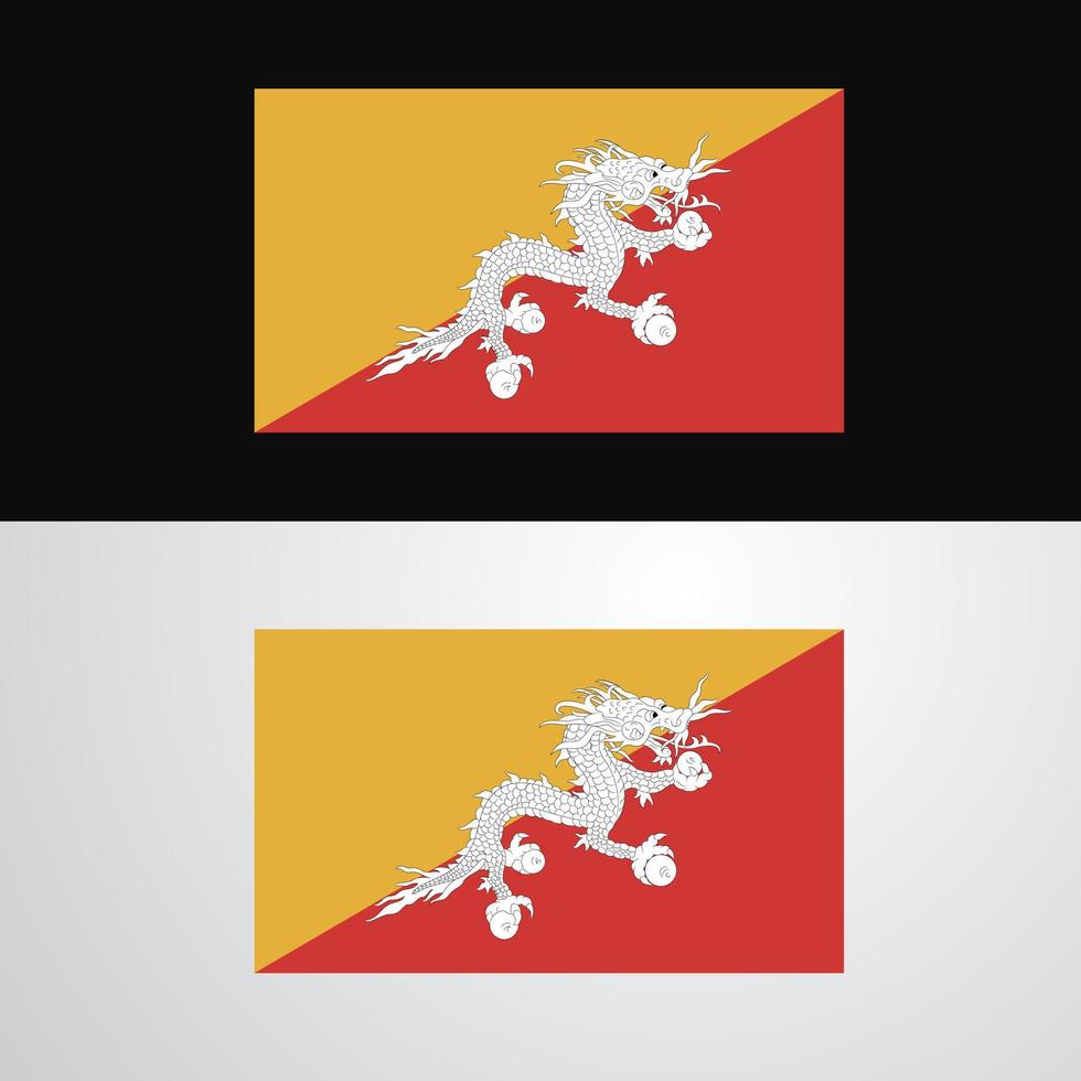 bhutan flagga baner design vektor