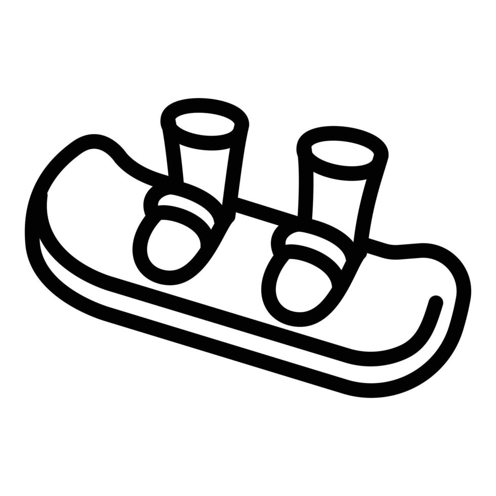 snowboardutrustning ikon, dispositionsstil vektor