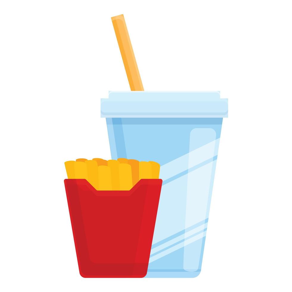 Fast-Food-Mittagessen-Symbol, Cartoon-Stil vektor