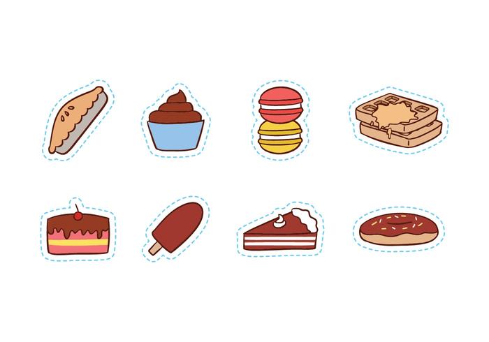 Freie Kuchen und Süßwaren Icon Set vektor