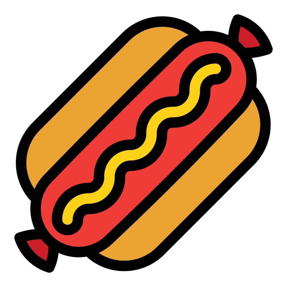 amerikanische Hot-Dog-Ikone, Umrissstil vektor