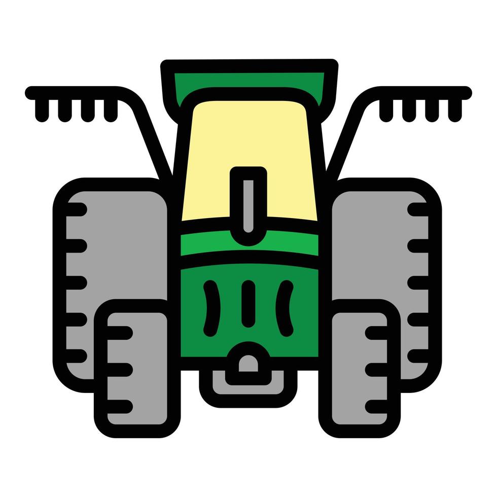 odling traktor ikon, översikt stil vektor